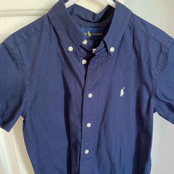 Navy blue button down with white horse NWT - Picture 1 of 3